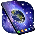 earth from space live wallpaper android application logo